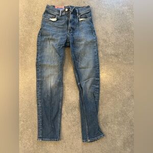 Acne Blue Skinny Pants Distressed Look